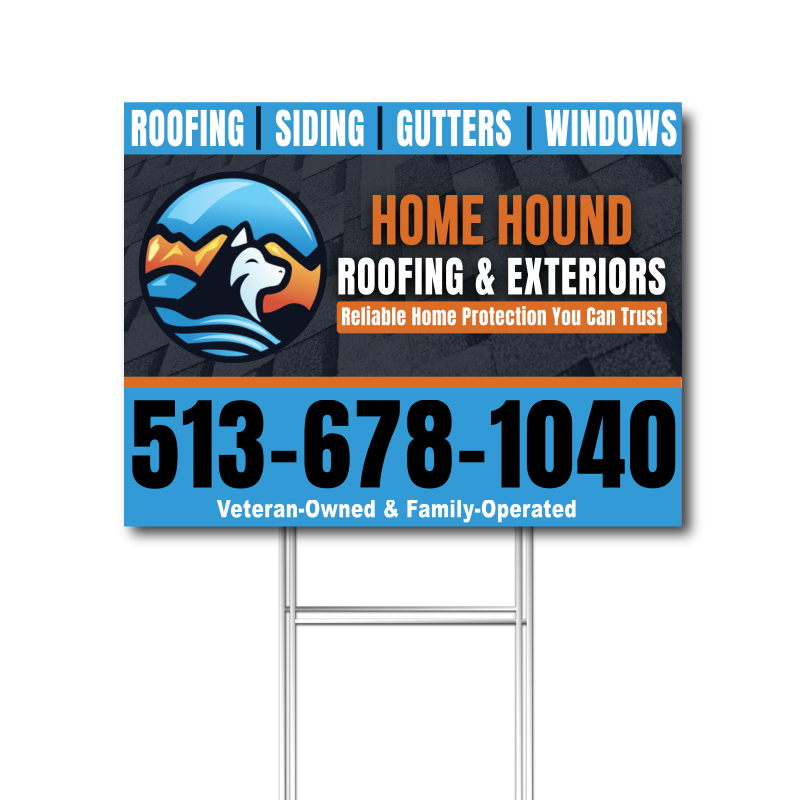 Custom Roofing & Exterior Yard Sign