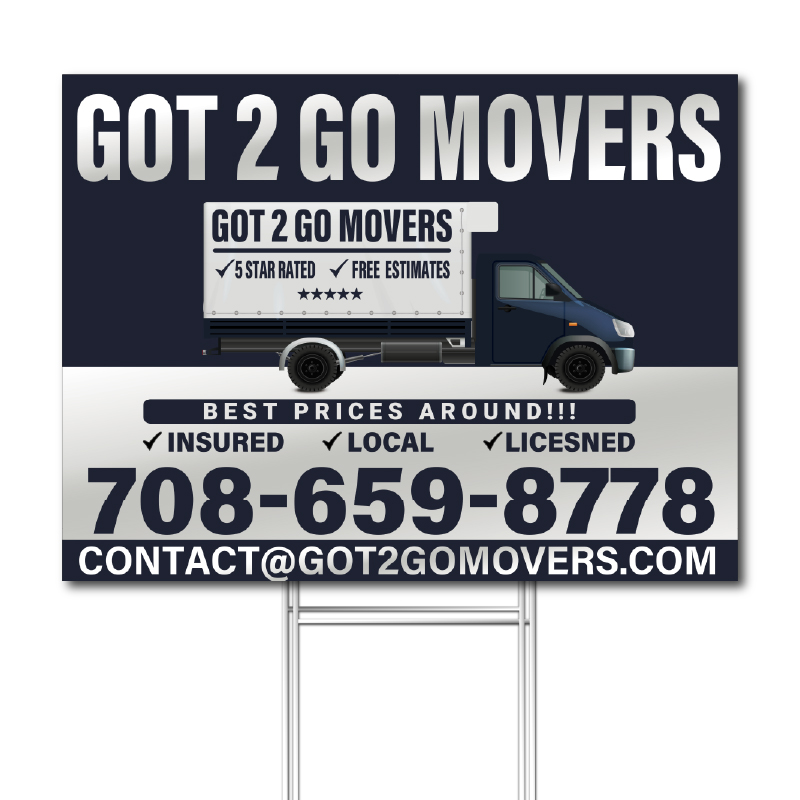 Professional Moving Service Yard Sign Design